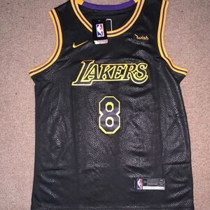 Kobe Bryant Los Angeles Lakers Nike Black and Yellow Lakers Jersey THROWBACK